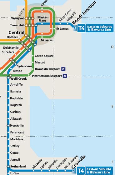 Figure 1 : Route of Run 602L from Cronulla